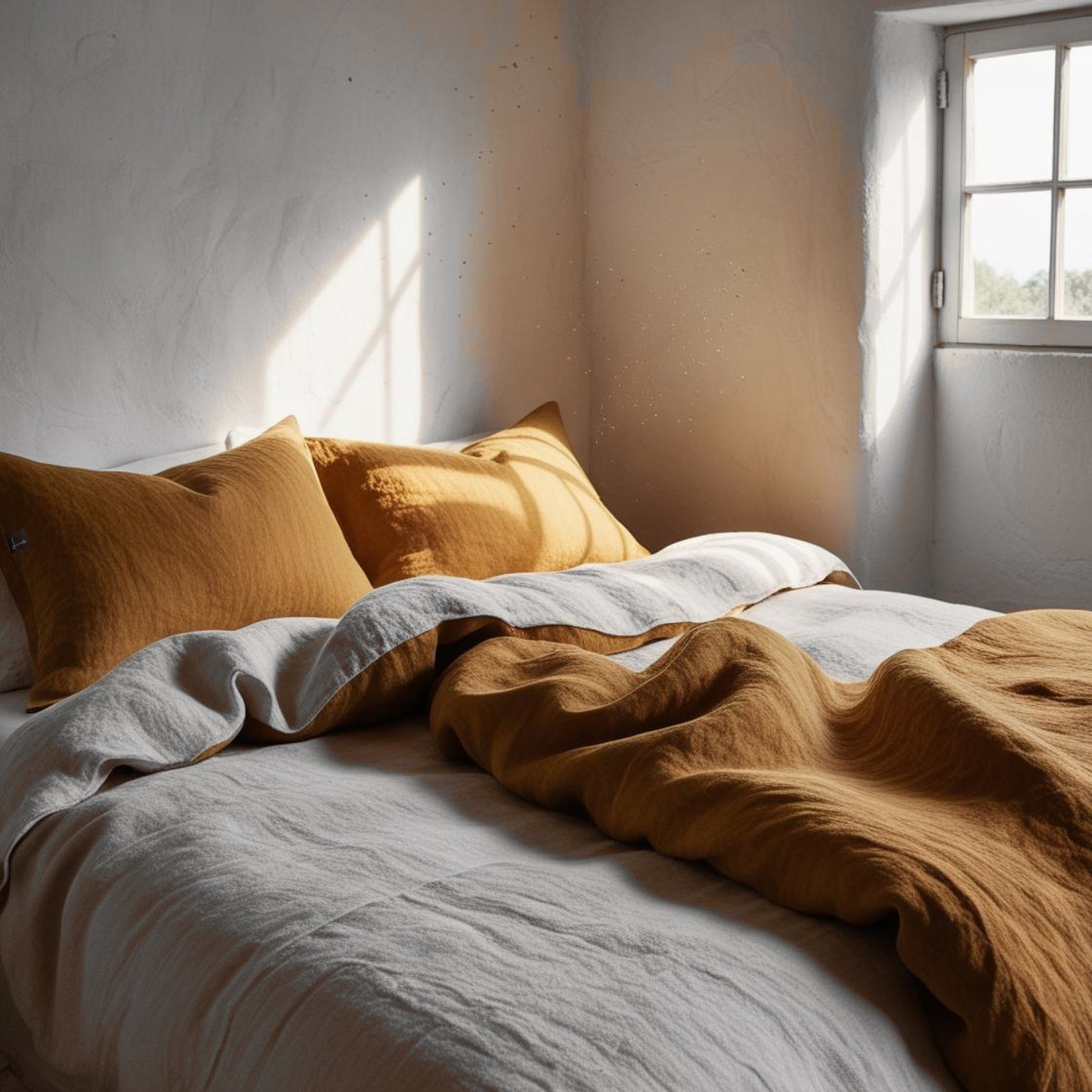 Juego completo lino reversible TEJA&BLANCO