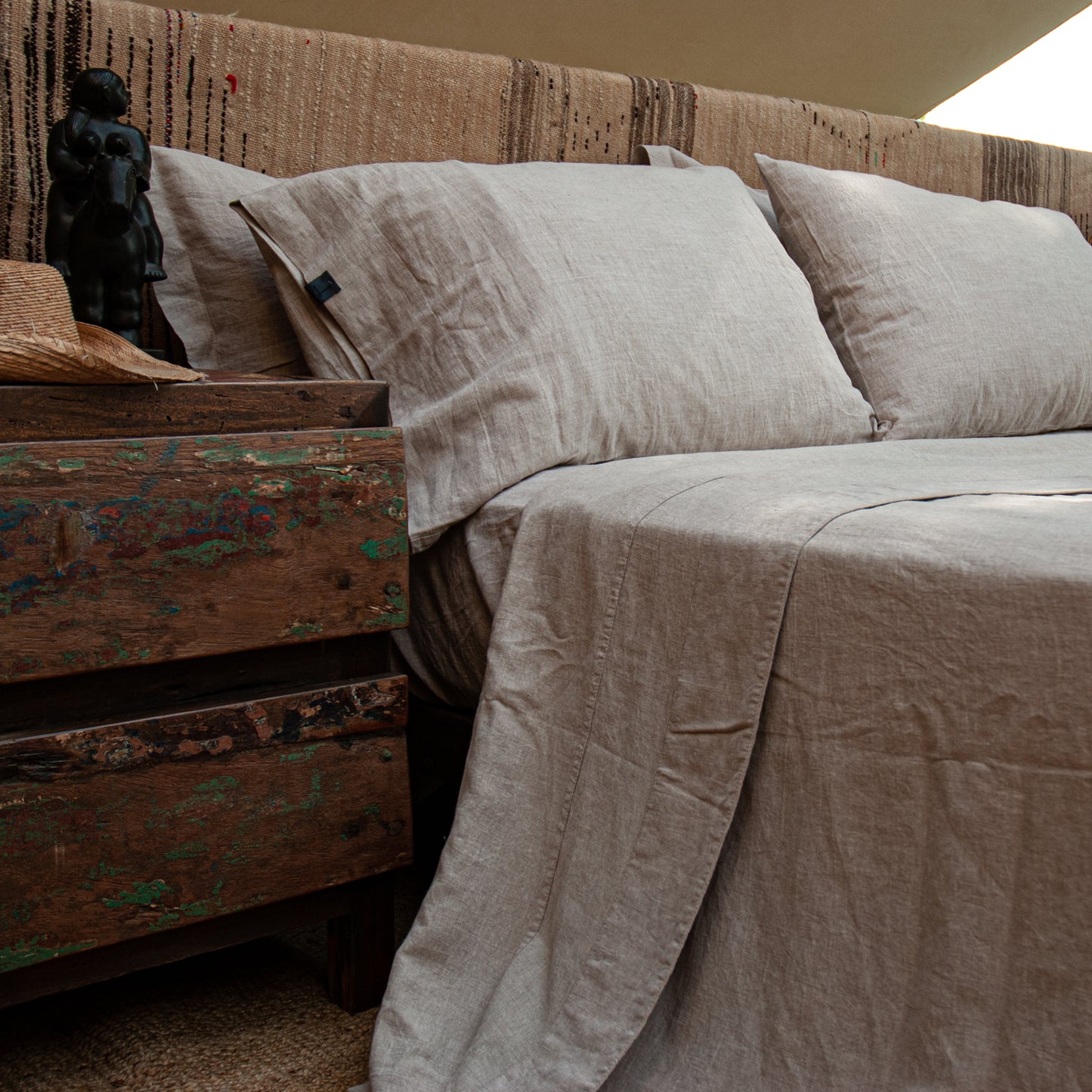 Juego de sábanas de lino NATURAL-190gr/m2