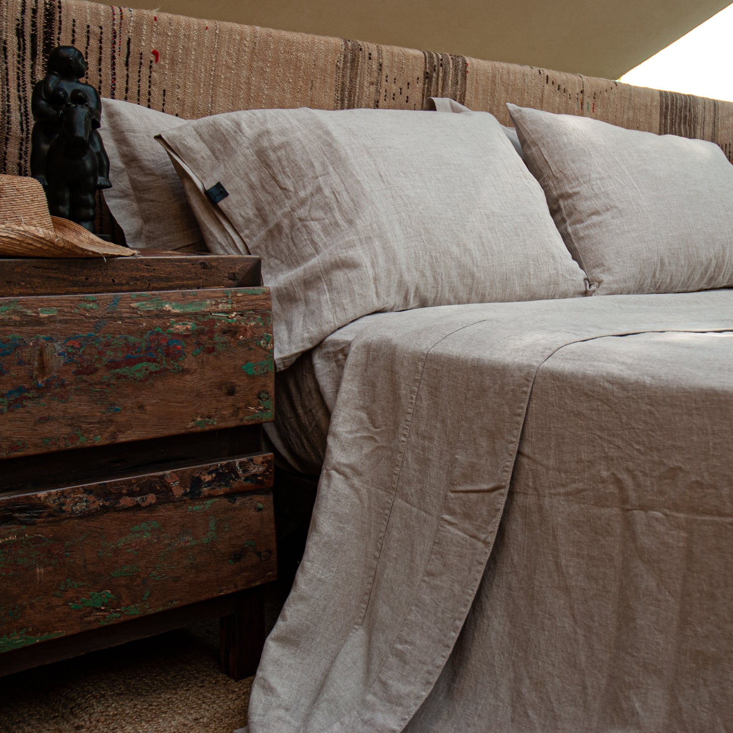 Juego de sábanas de lino NATURAL-190gr/m2