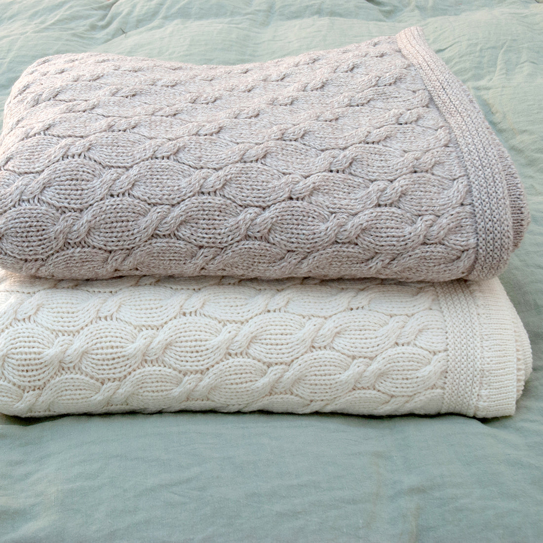 Detalle de Mantas de lana merino 