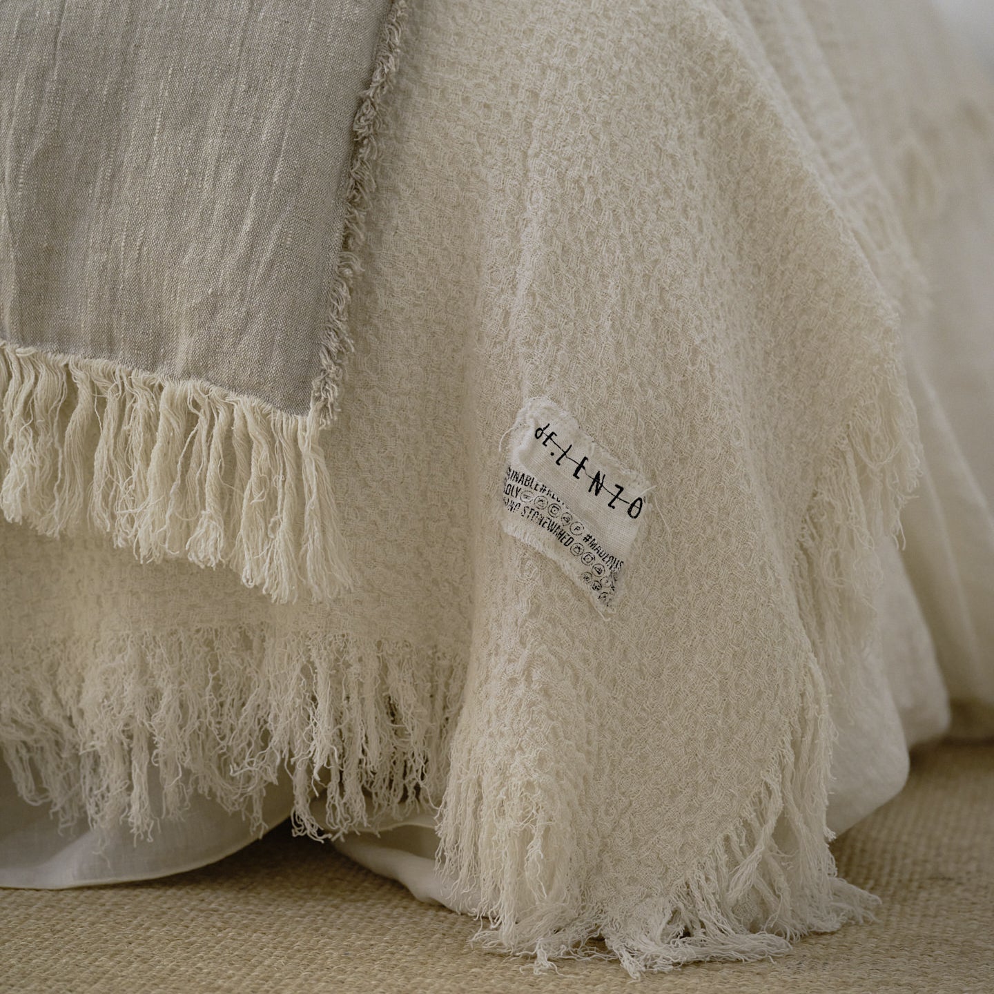 Manta/colcha de lino GOFRADA