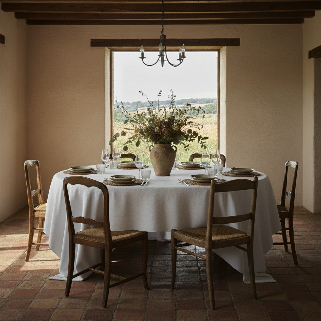 Mantel de lino TRÍPOLI BLANCO-220gr/m2