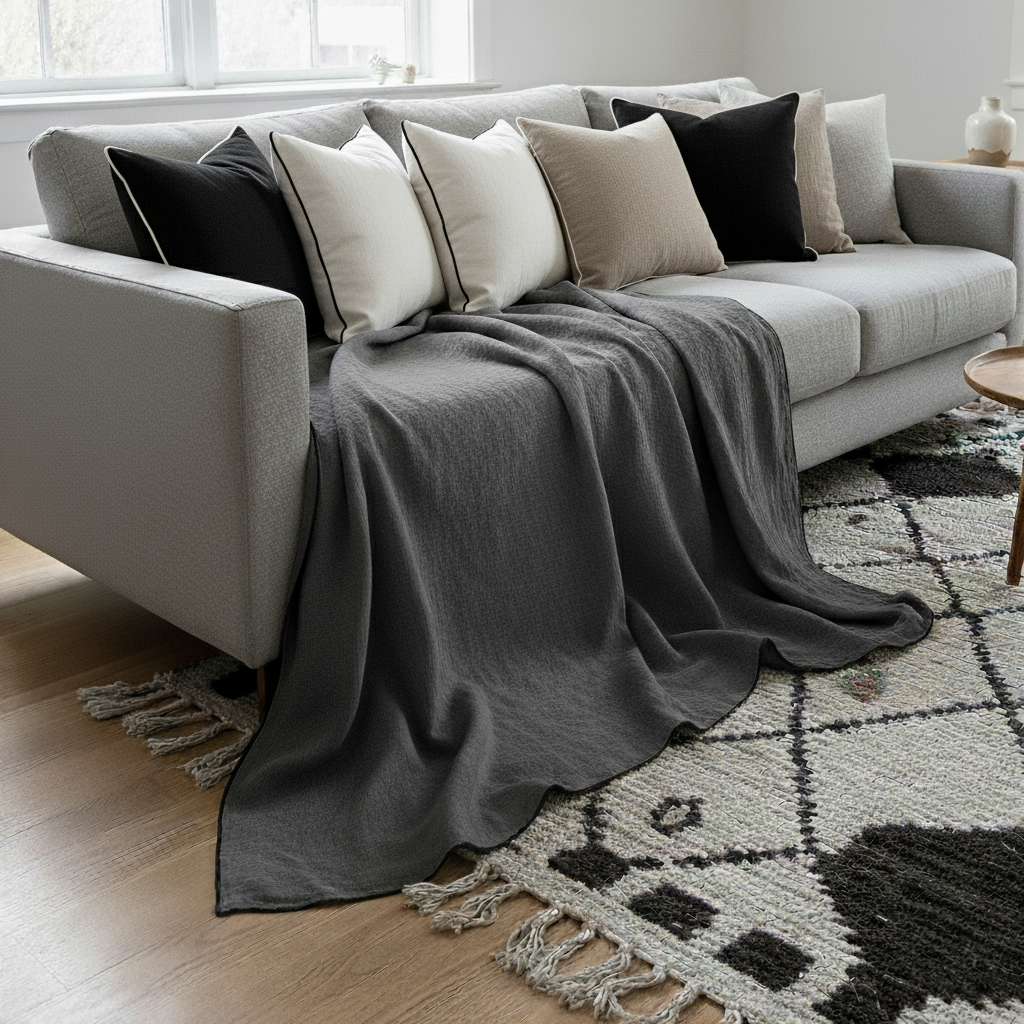 Plaids para SOFÁ de lino lavado CLÁSICO