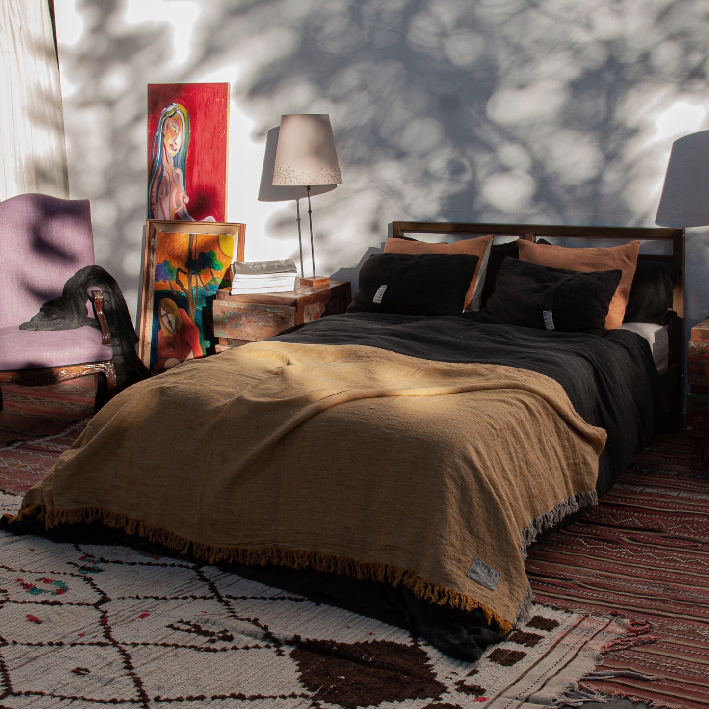 Colchas de lino lavado JAIPUR