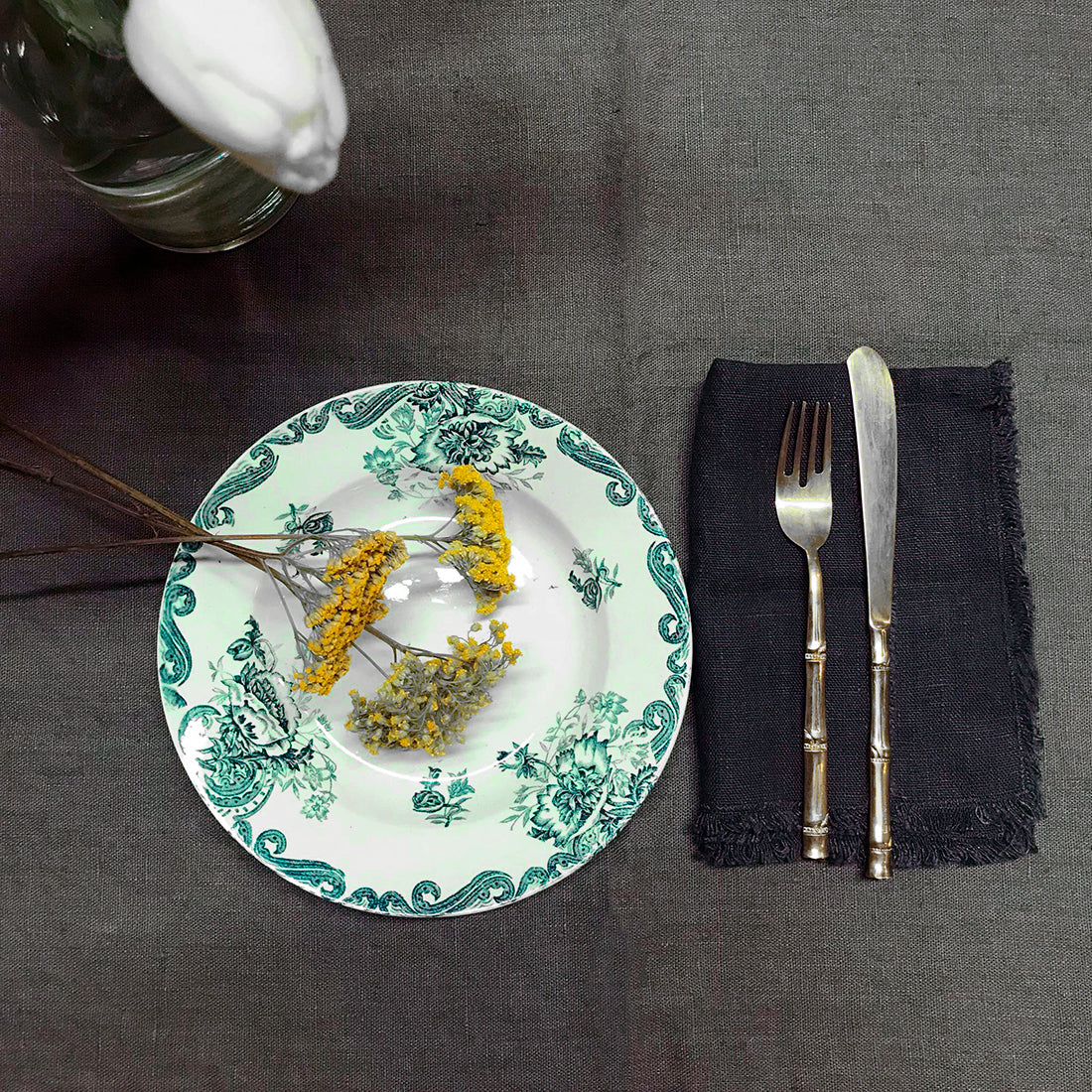 Servilletas colección Marrakech de lino de color Negro.