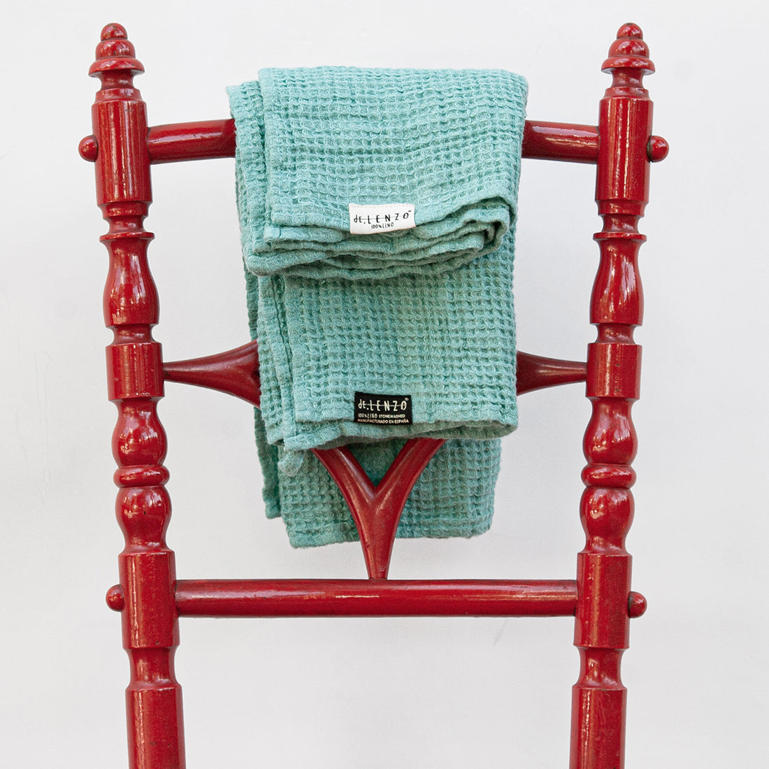 Toallas de lino gofre verde